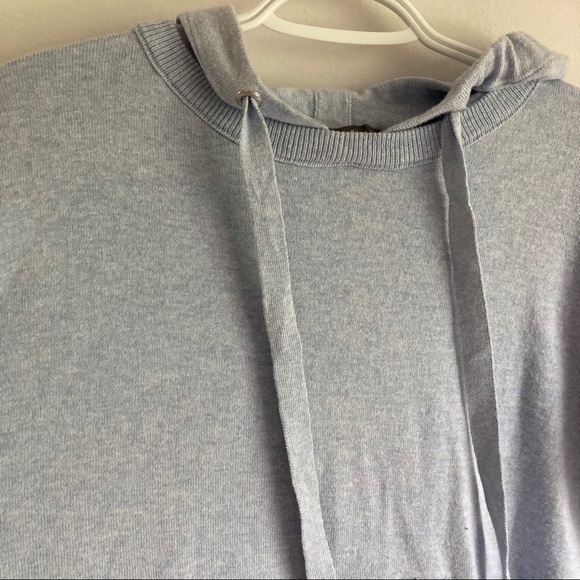 Elliott Lauren Cotton Cashmere Drawstring Hoodie with Front Pocket Sz XS Blue - Picture 3 of 9